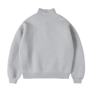 HEAVY BOXY QUARTER ZIP - GRAY