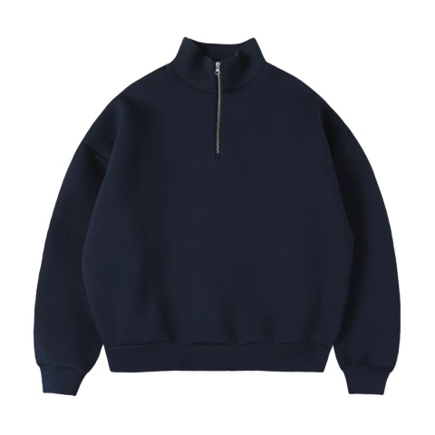 HEAVY BOXY QUARTER ZIP - NAVY