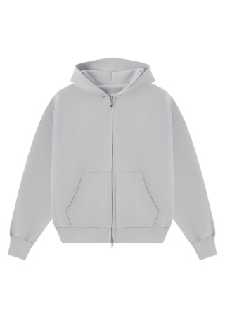 HEAVY BOXY ZIP-UP HOODIE - ARCTIC GRAY