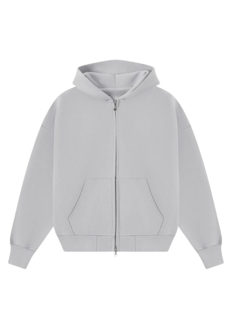 HEAVY BOXY ZIP-UP HOODIE - ARCTIC GRAY