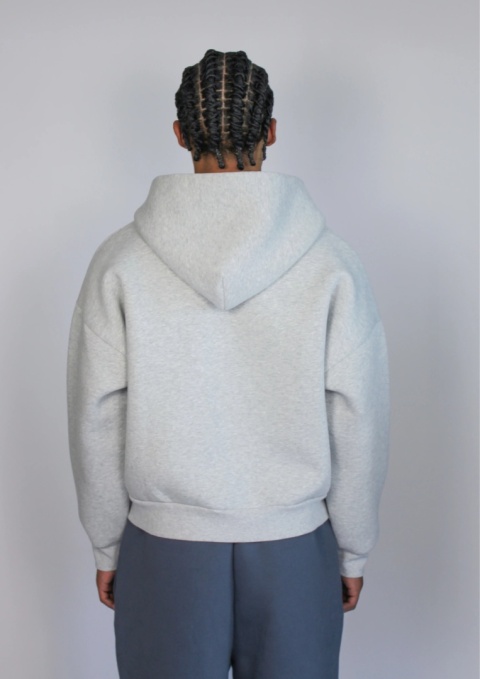 HEAVY BOXY ZIP-UP HOODIE - ARCTIC GRAY