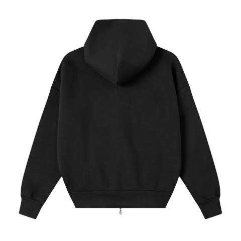 HEAVY BOXY ZIP-UP HOODIE - BLACK