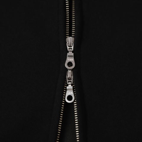 HEAVY BOXY ZIP-UP HOODIE - BLACK