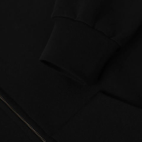 HEAVY BOXY ZIP-UP HOODIE - BLACK