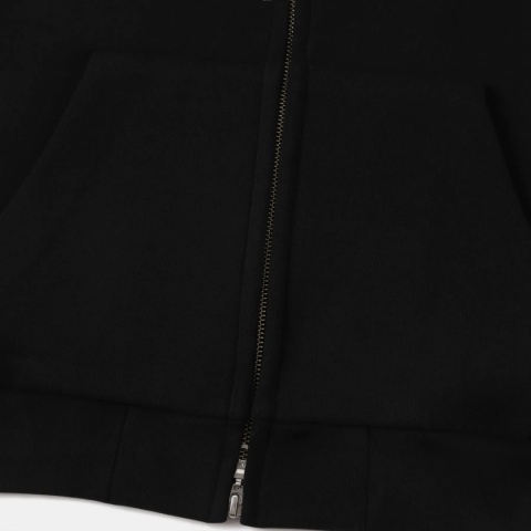 HEAVY BOXY ZIP-UP HOODIE - BLACK