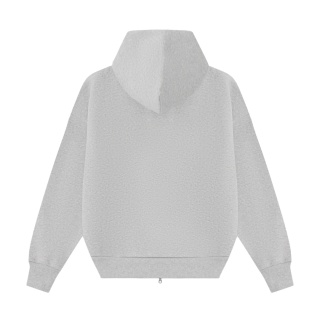 HEAVY BOXY ZIP-UP HOODIE - FLOWER GRAY