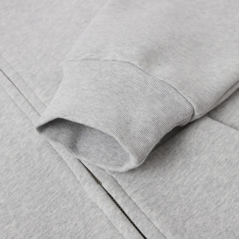 HEAVY BOXY ZIP-UP HOODIE - FLOWER GRAY