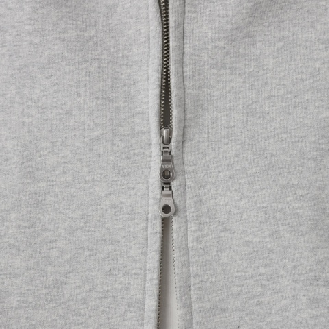 HEAVY BOXY ZIP-UP HOODIE - FLOWER GRAY