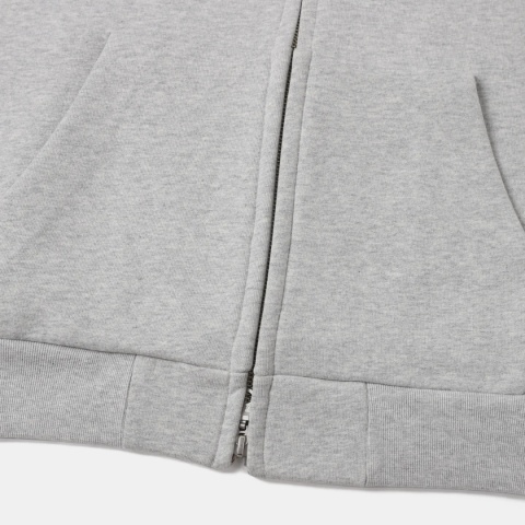 HEAVY BOXY ZIP-UP HOODIE - FLOWER GRAY