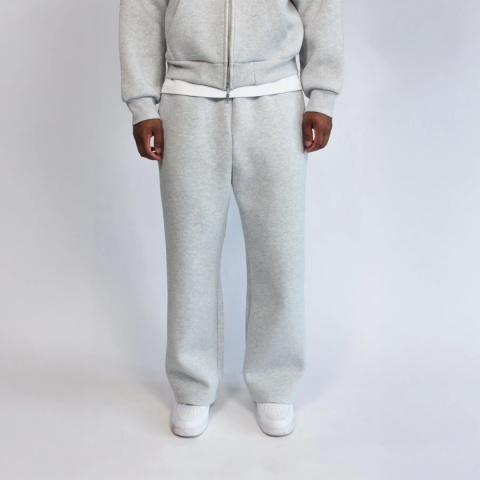 HEAVY LOOSE FIT PANTS - FLOWER GRAY