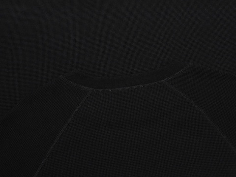 LONG SLEEVE WAFFLE WAVE - BLACK
