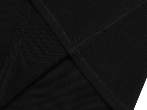 LONG SLEEVE WAFFLE WAVE - BLACK