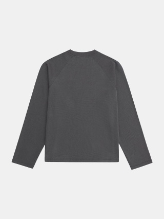 LONG SLEEVE WAFFLE WAVE - GRAY