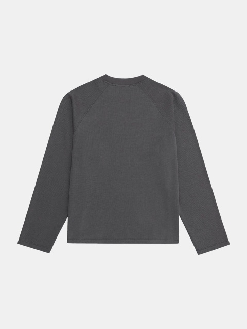 LONG SLEEVE WAFFLE WAVE - GRAY