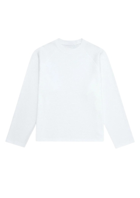 LONG SLEEVE WAFFLE WAVE - WHITE