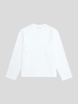 LONG SLEEVE WAFFLE WAVE - WHITE
