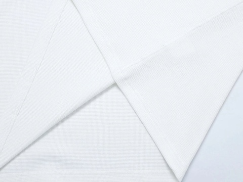 LONG SLEEVE WAFFLE WAVE - WHITE