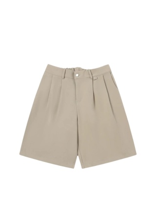 PLEATED LOOSE FIT SHORTS - SAND