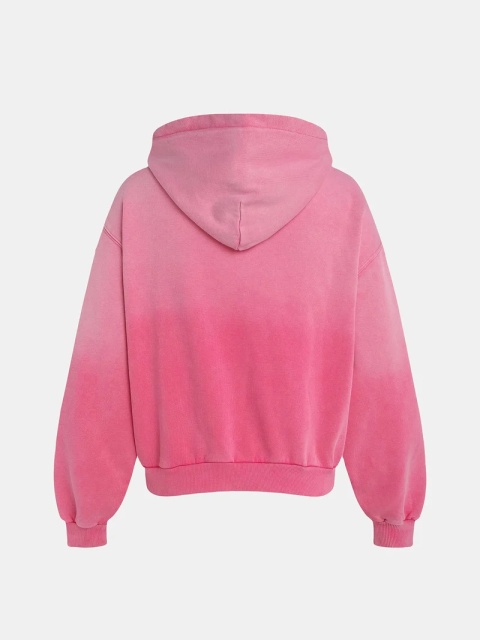BOXY ZIP-UP HOODIE - WASHED PINK